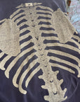 KAPITAL KOUNTRY OVERSIZED 2-TONE BONES TEE ‘BLACK/PURPLE’