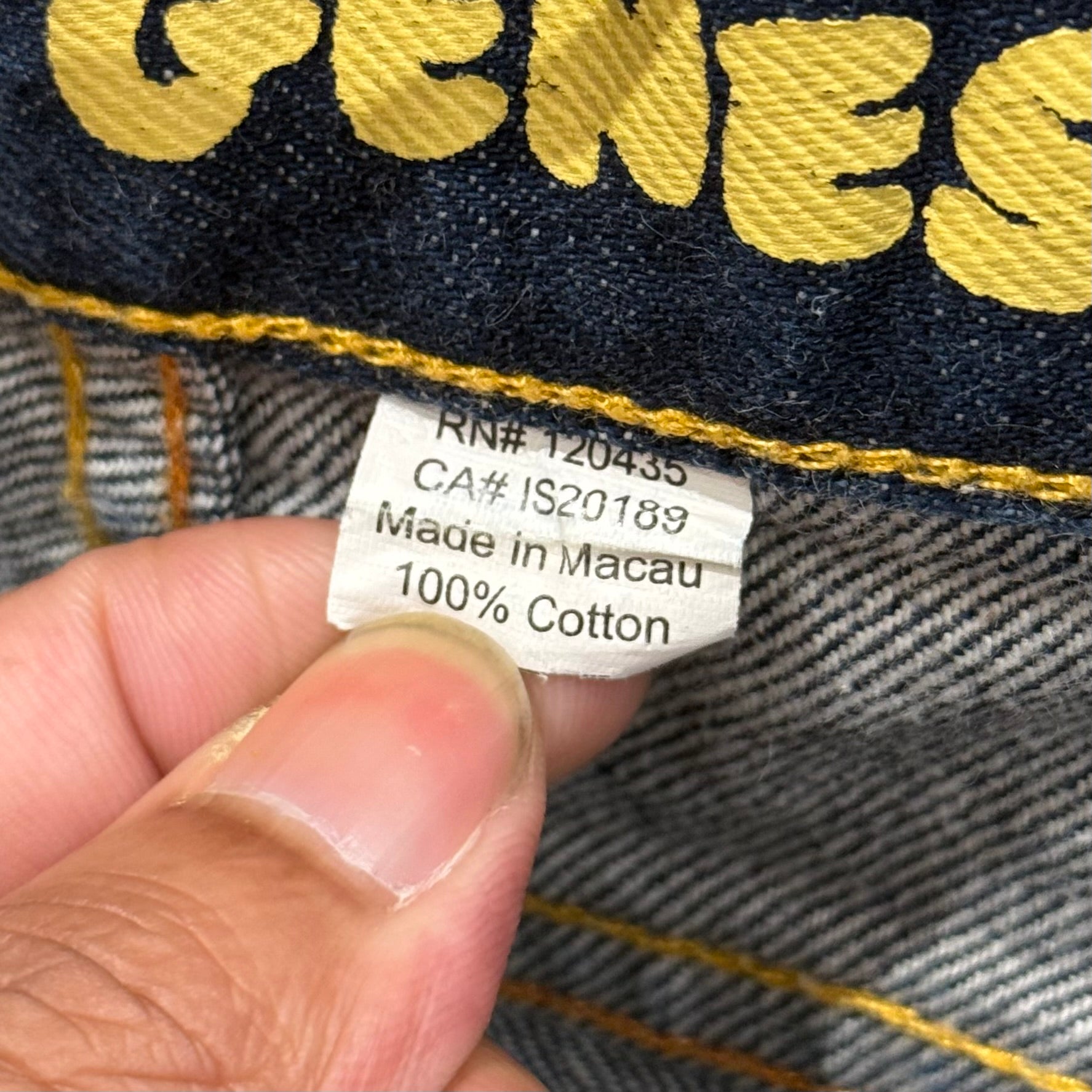 EVISU GENES THIN GULL SLIM STRAIGHT DENIM ‘INDIGO/IVORY’