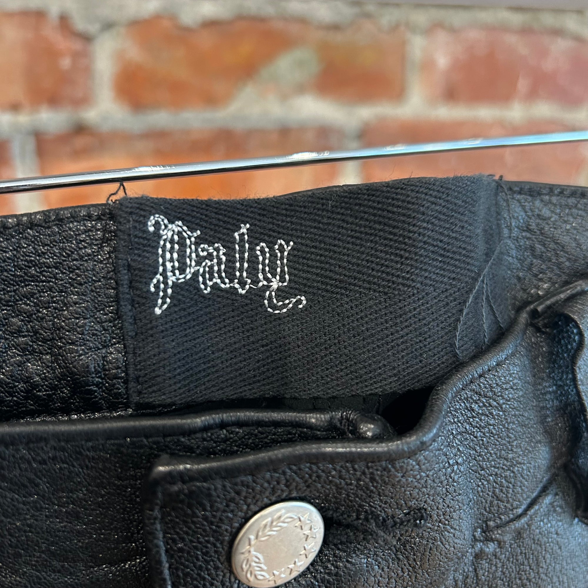 PALY HOLLYWOOD SS26 HOLY MOUNTAIN PAINTED LEATHER SHORTS ‘BLACK’