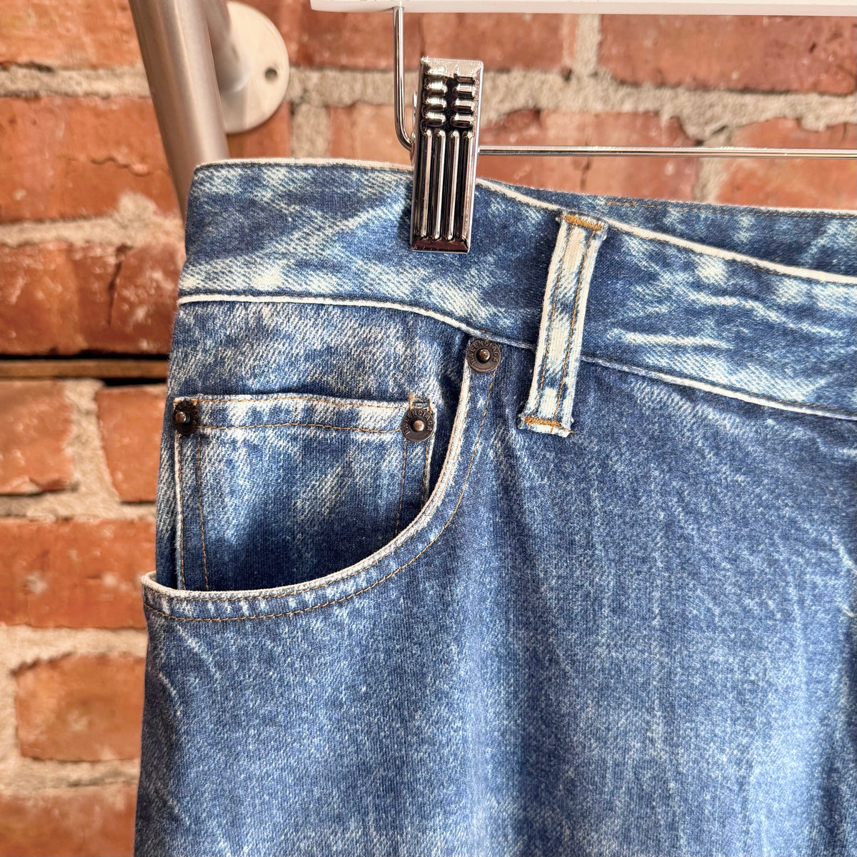 BALENCIAGA SS20 TROMPE L'OEIL DENIM PRINT SWEATPANTS ‘BLUE’