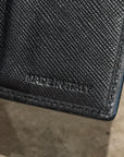 PRADA BADGE SNAP BIFOLD WALLET ‘BLACK’