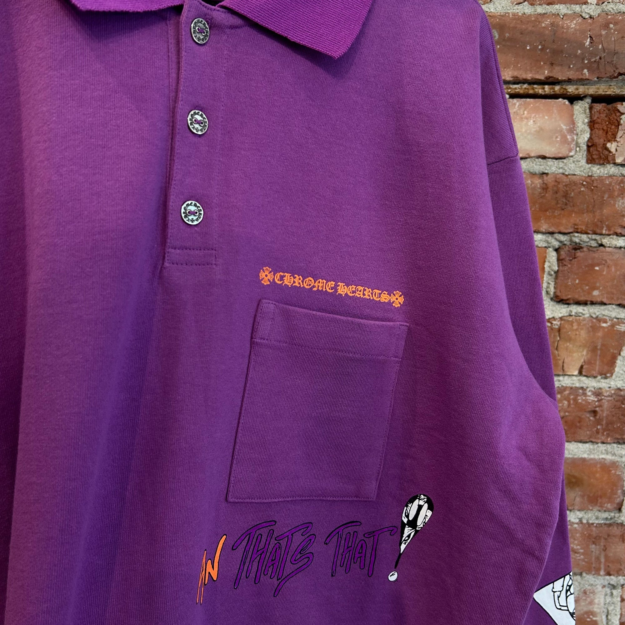 CHROME HEARTS MATTY BOY "MORE NOT LESS" POLO ‘PURPLE’