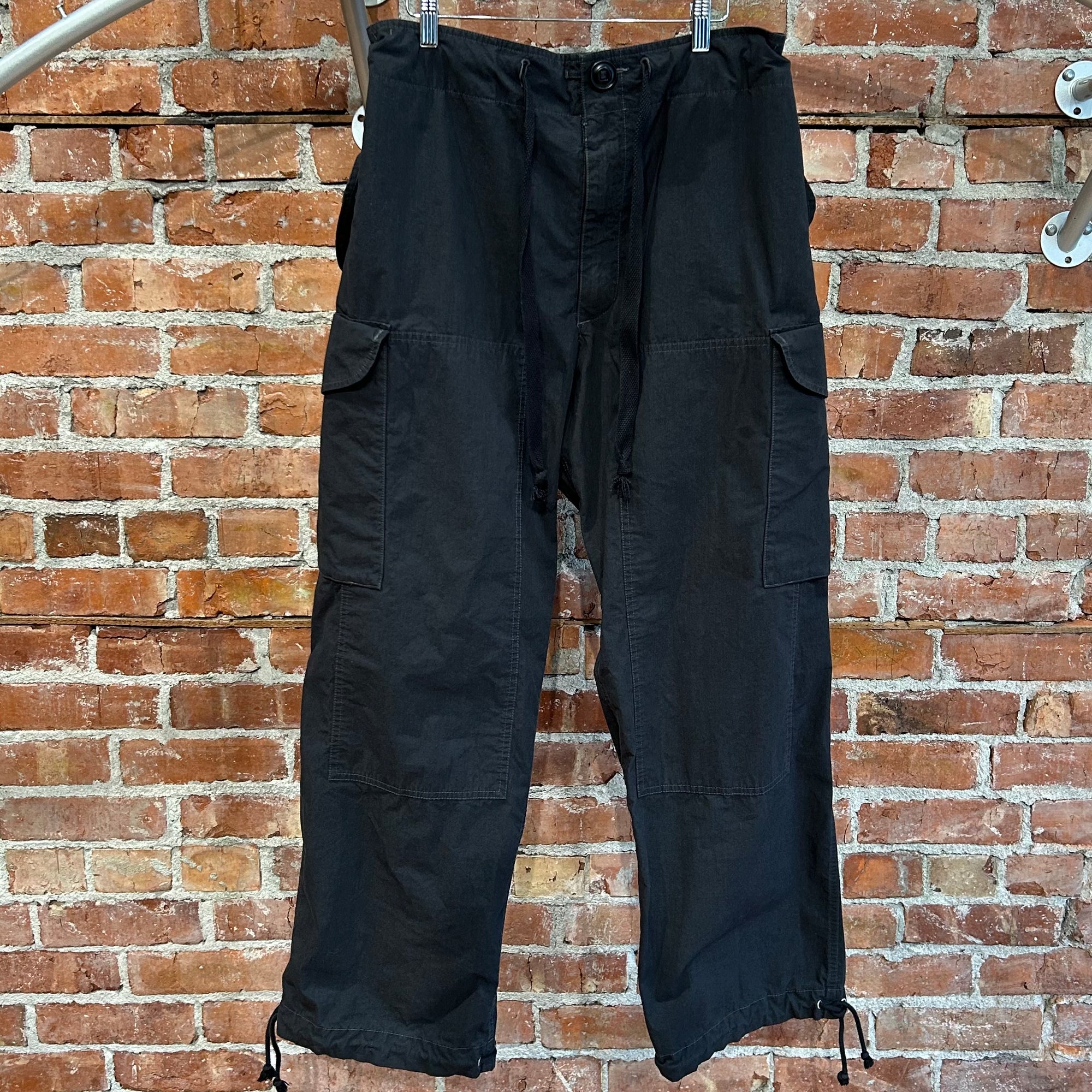 MAISON MARGIELA SS26 TAFFETA DRAWSTRING CARGO PANTS ‘BLACK’