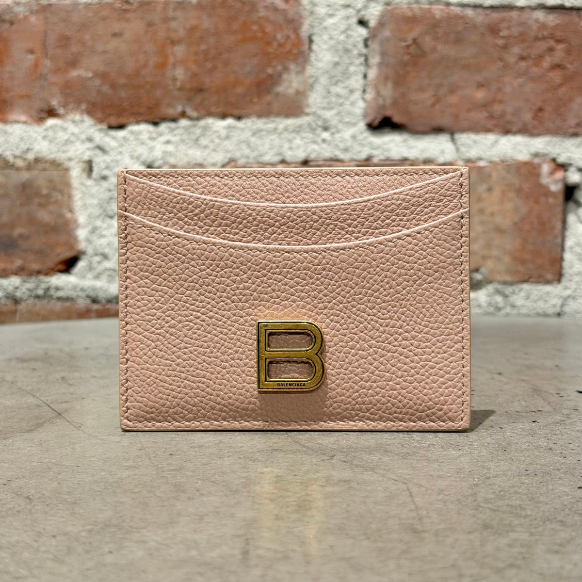 BALENCIAGA LEATHER BB CARD HOLDER ‘SALMON PINK’