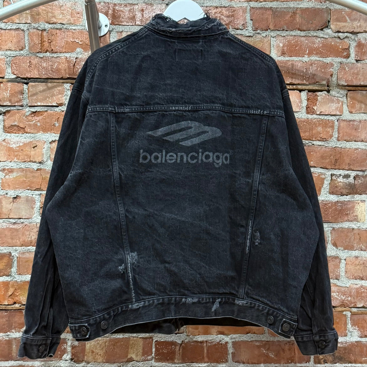 BALENCIAGA FW22 3B DISTRESSED DENIM JACKET ‘BLACK’