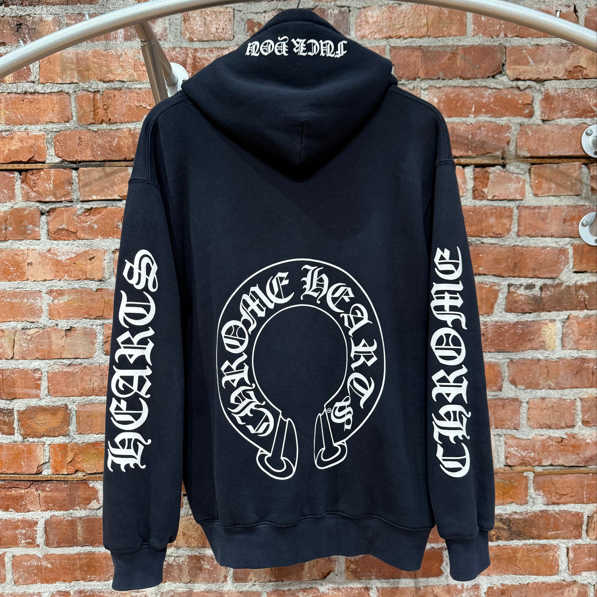 CHROME HEARTS VINTAGE THERMAL HORSESHOE ZIP HOODIE ‘BLACK’
