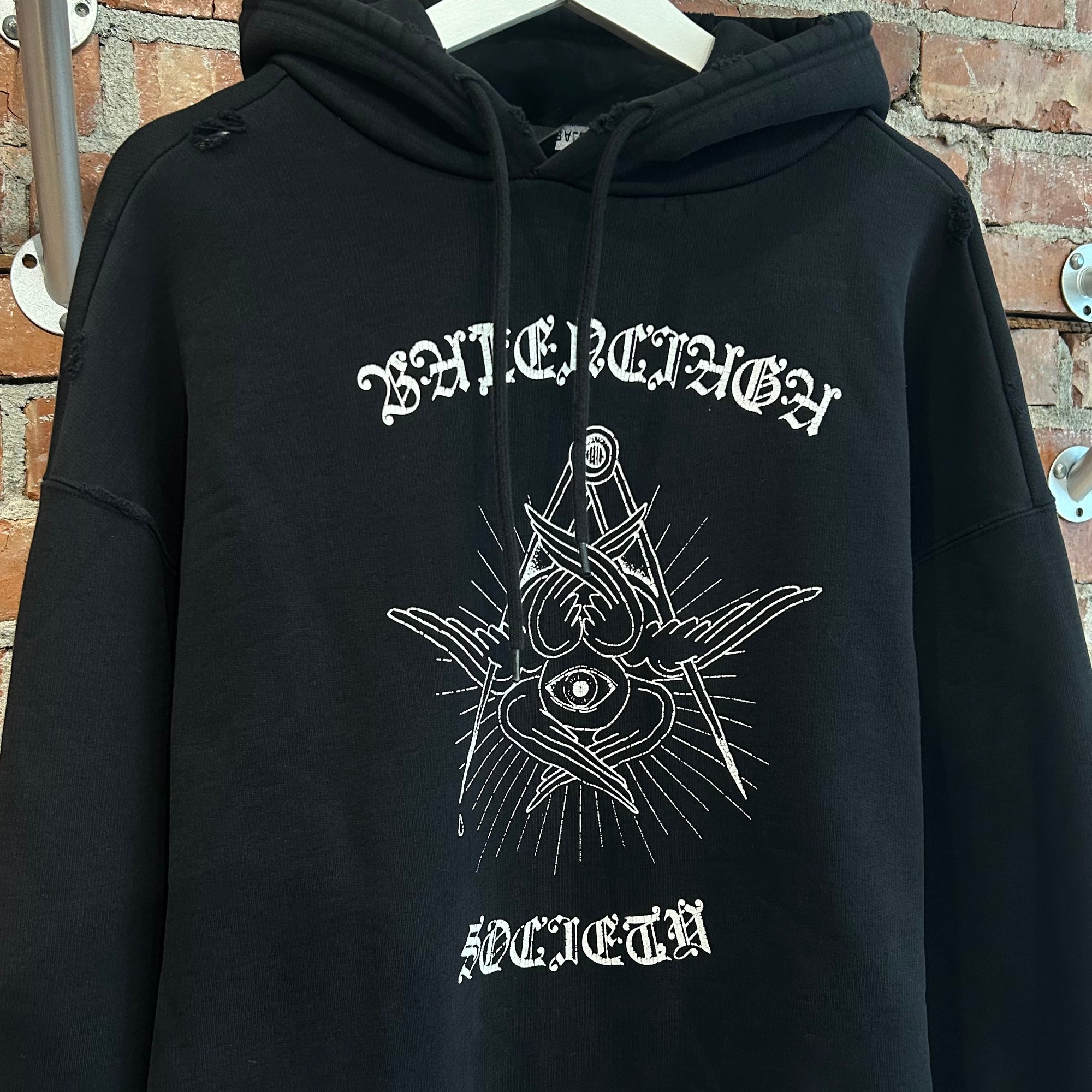 BALENCIAGA SS20 FREEMASON SOCIETY HOODIE ‘BLACK’