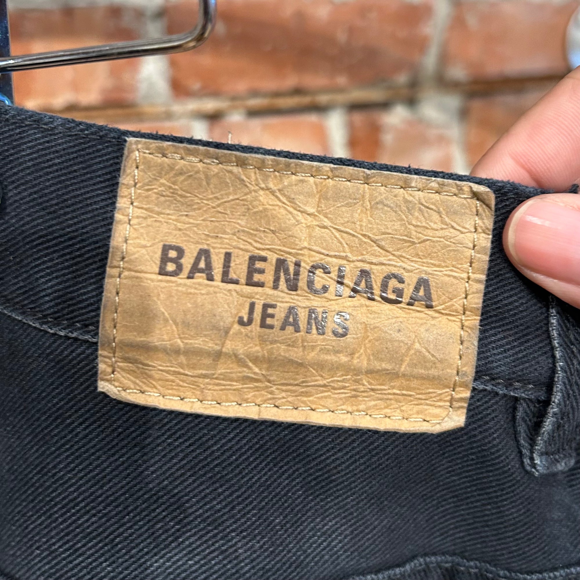 BALENCIAGA SS23 BAGGY SIZE STICKER DENIM ‘BLACK’