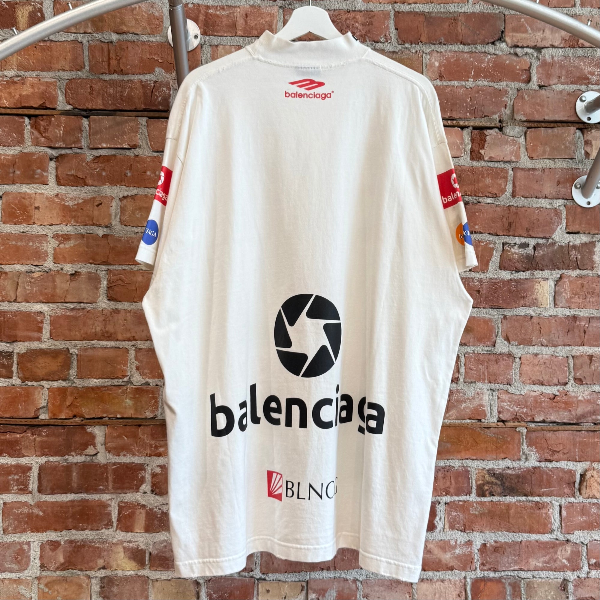BALENCIAGA FW23 3B TOP LEAGUE RACING LOGO TEE ‘WHITE’
