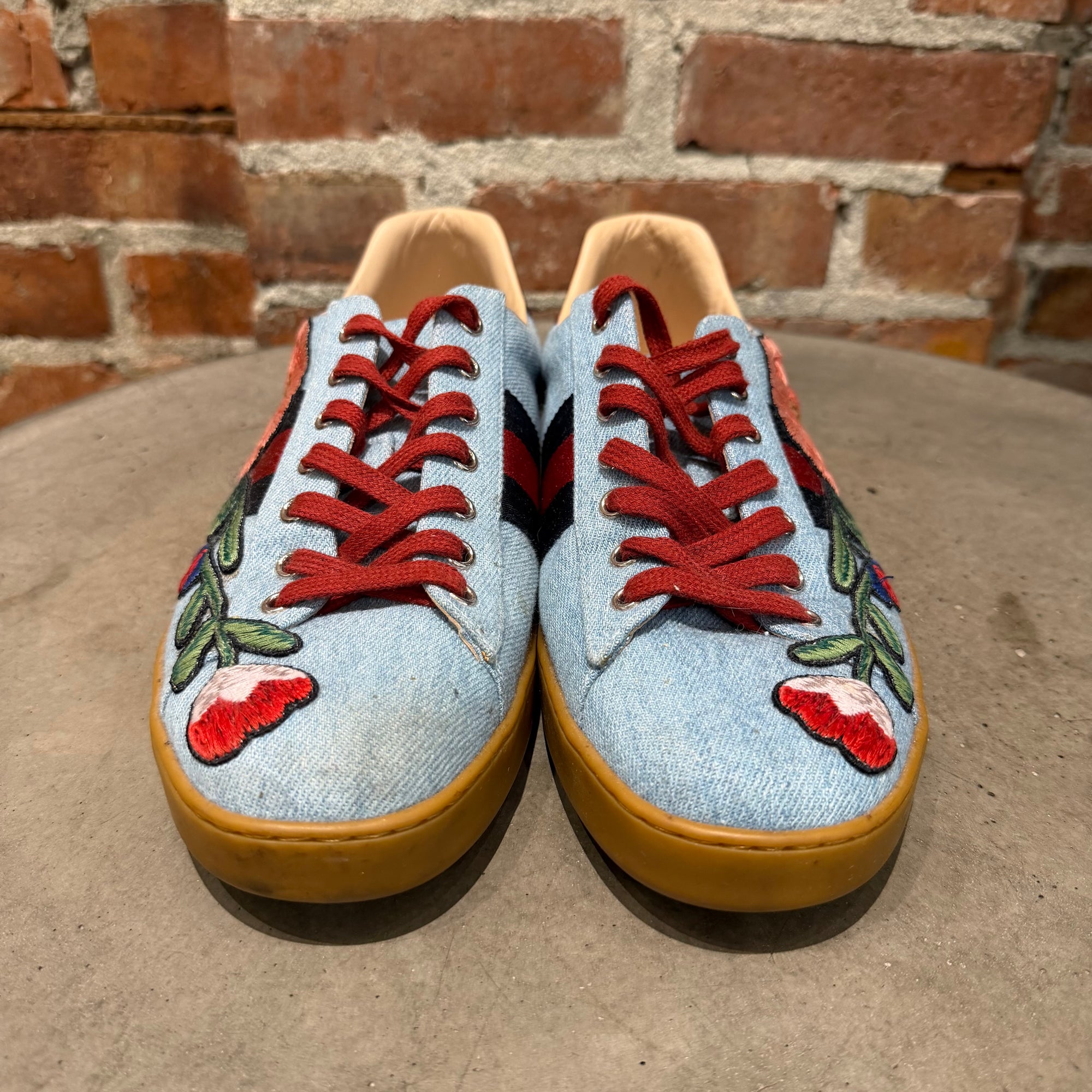 GUCCI ACE FLORAL EMBROIDERY SNEAKERS ‘MULTI’