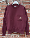 AIMÉ LEON DORE x DRAKE’S FW20 POCKET CREWNECK ‘BURGUNDY’
