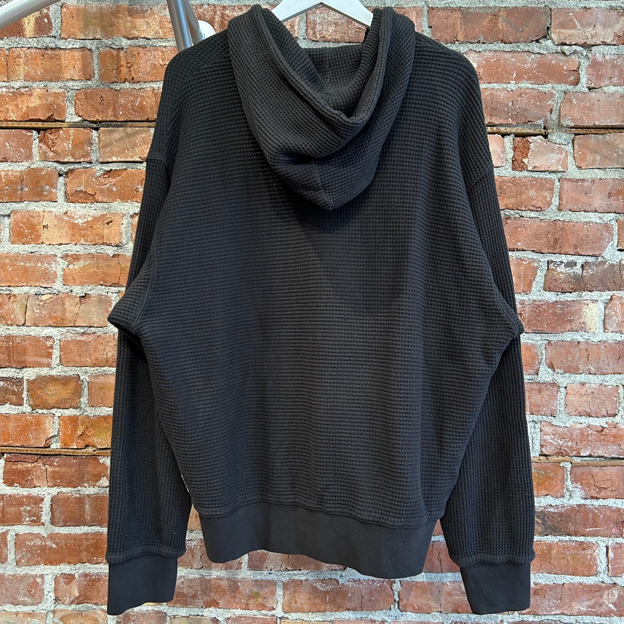 STUSSY DOUBLE LAYER WAFFLE ZIP HOODIE ‘BLACK’