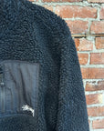 STUSSY REVERSIBLE FLEECE BOMBER JACKET ‘BLACK’