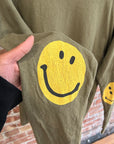 KAPITAL SMILEY FACE LONGSLEEVE ‘OLIVE’