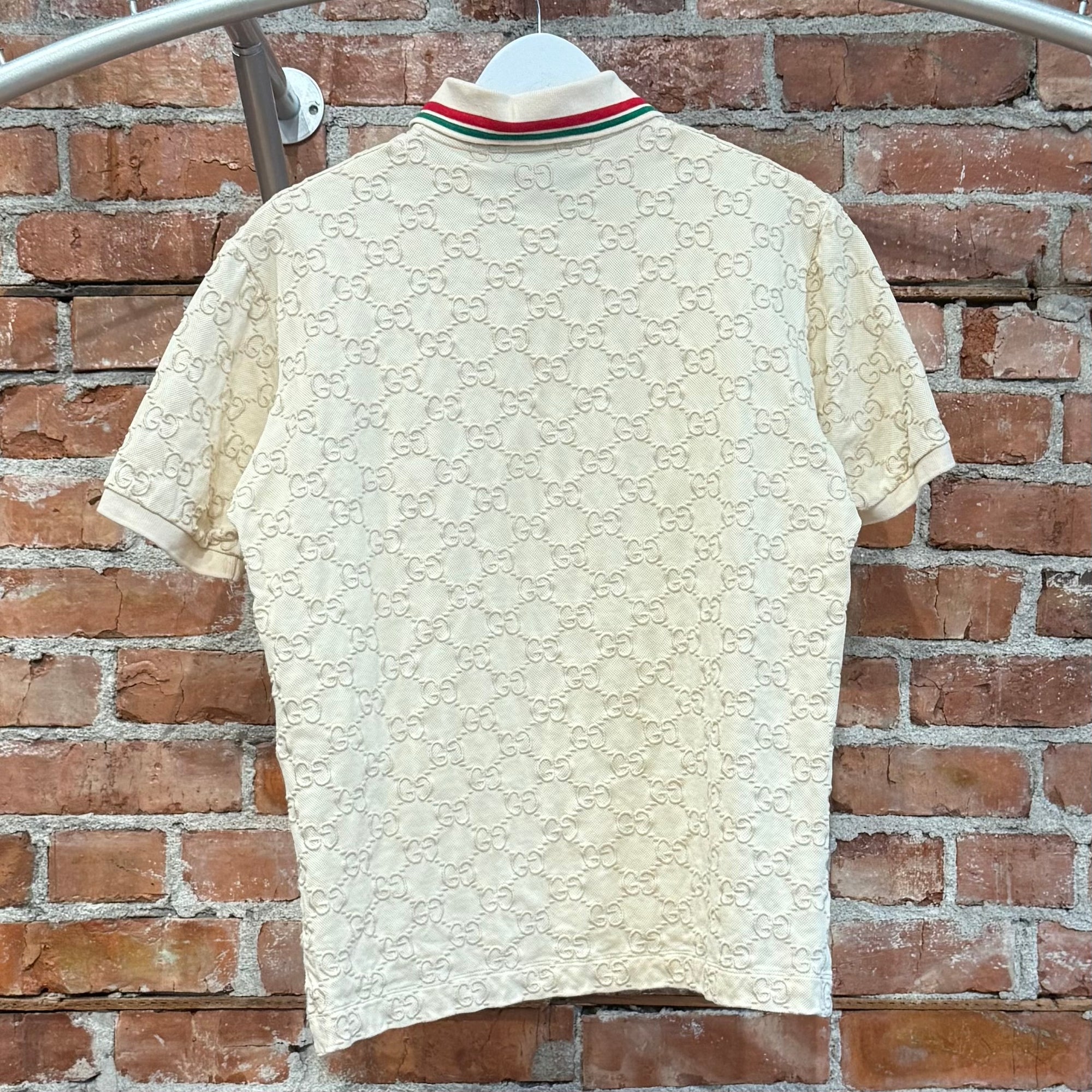 GUCCI JACQUARD GG TIPPED POLO SHIRT ‘CREAM’