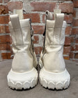RICK OWENS FW25 JUMBO LACE BOZO TRACTOR BOOTS ‘MILK’
