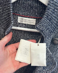 BRUNELLO CUCINELLI DOUBLE BREASTED CARDIGAN ‘BLUE’