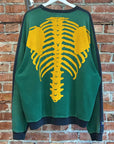 KAPITAL KOUNTRY OVERSIZED 2-TONE BONES CREWNECK ‘GREEN/YELLOW’
