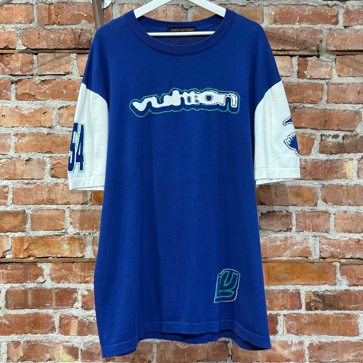 LOUIS VUITTON SS23 INTARSIA CREWNECK KNIT TEE ‘BLUE’