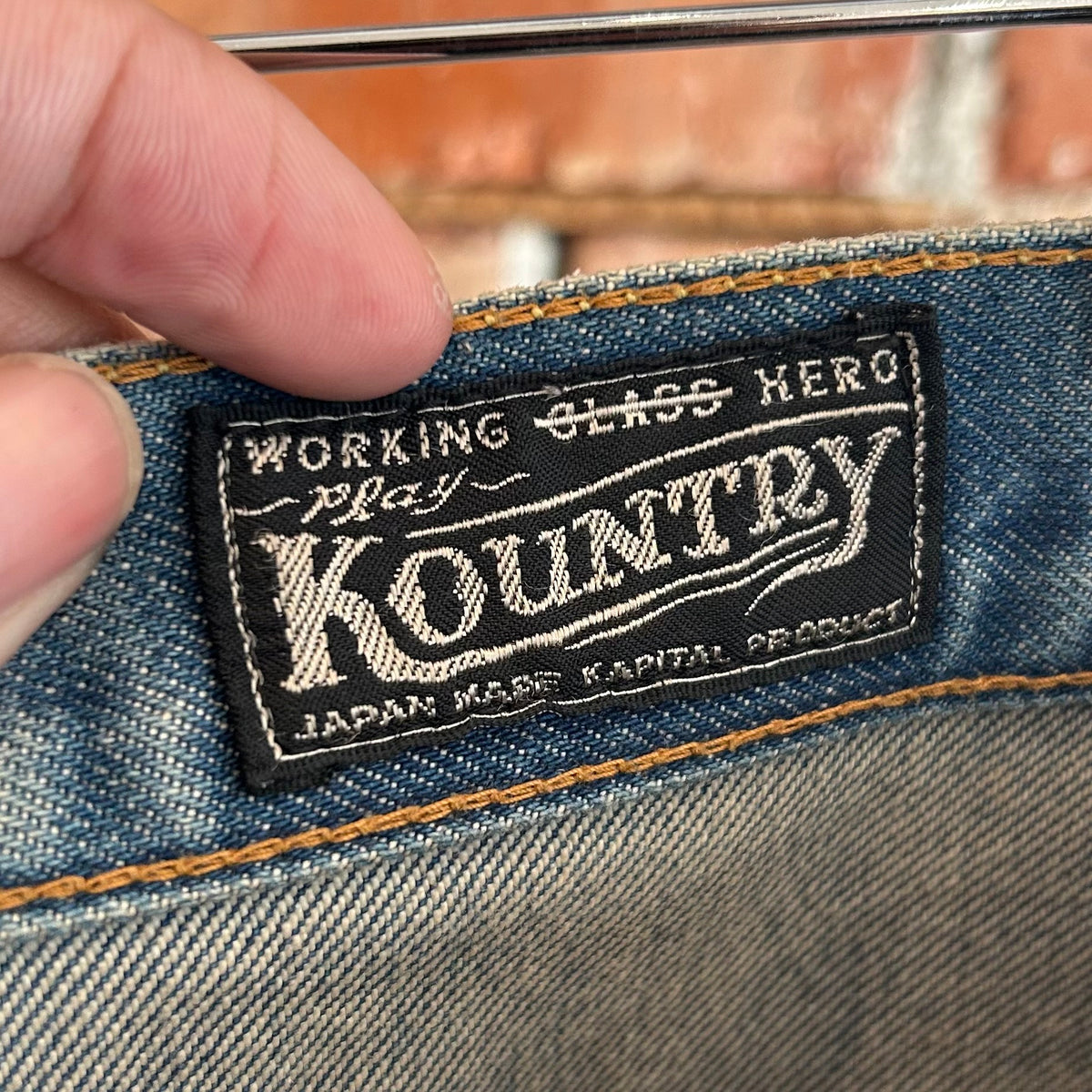 KAPITAL KOUNTRY OKABILLY FLARED PATCHWORK DENIM ‘BLUE’