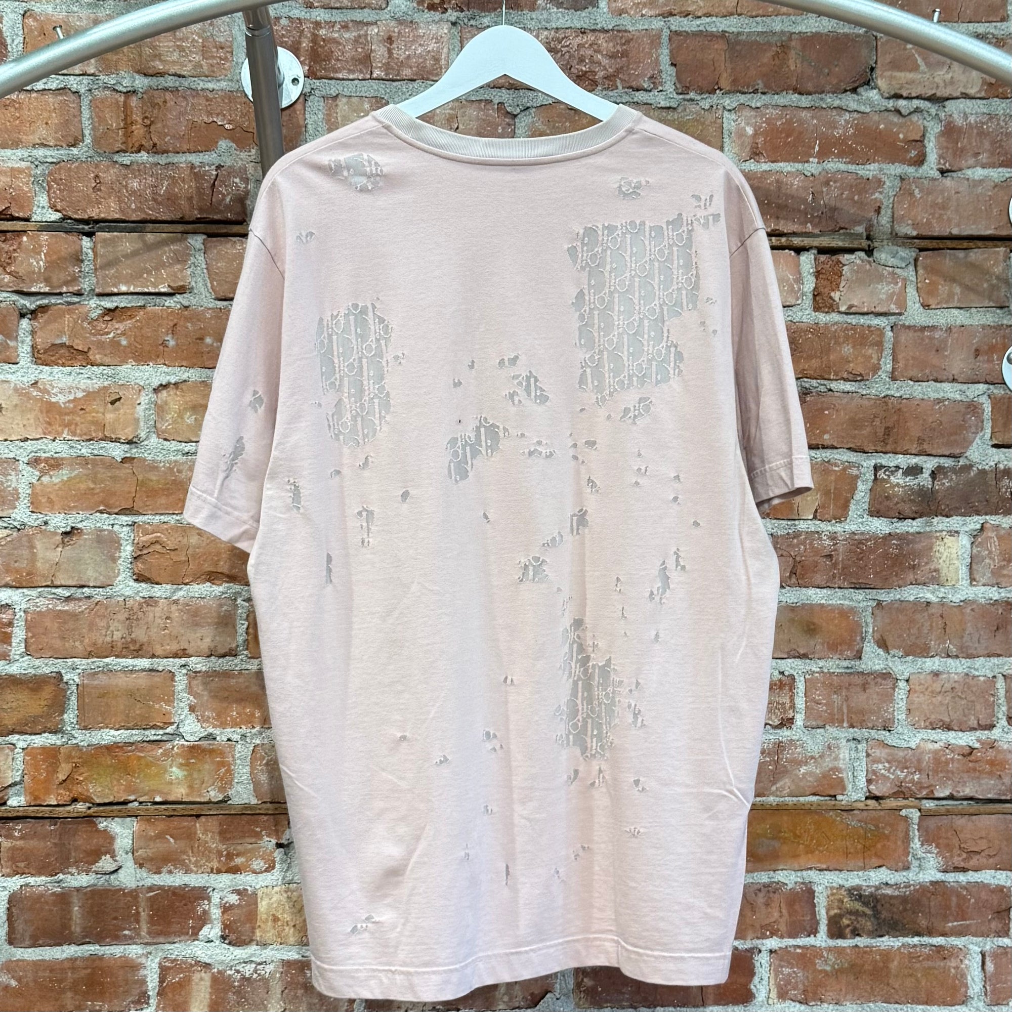 DIOR OBLIQUE LOGO DISTRESSED TEE ‘PINK’