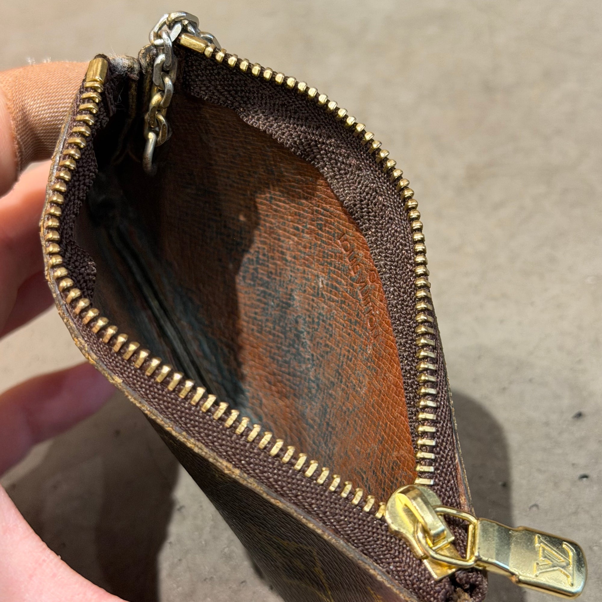 LOUIS VUITTON MONOGRAM CHAIN CARRY POUCH ‘BROWN’