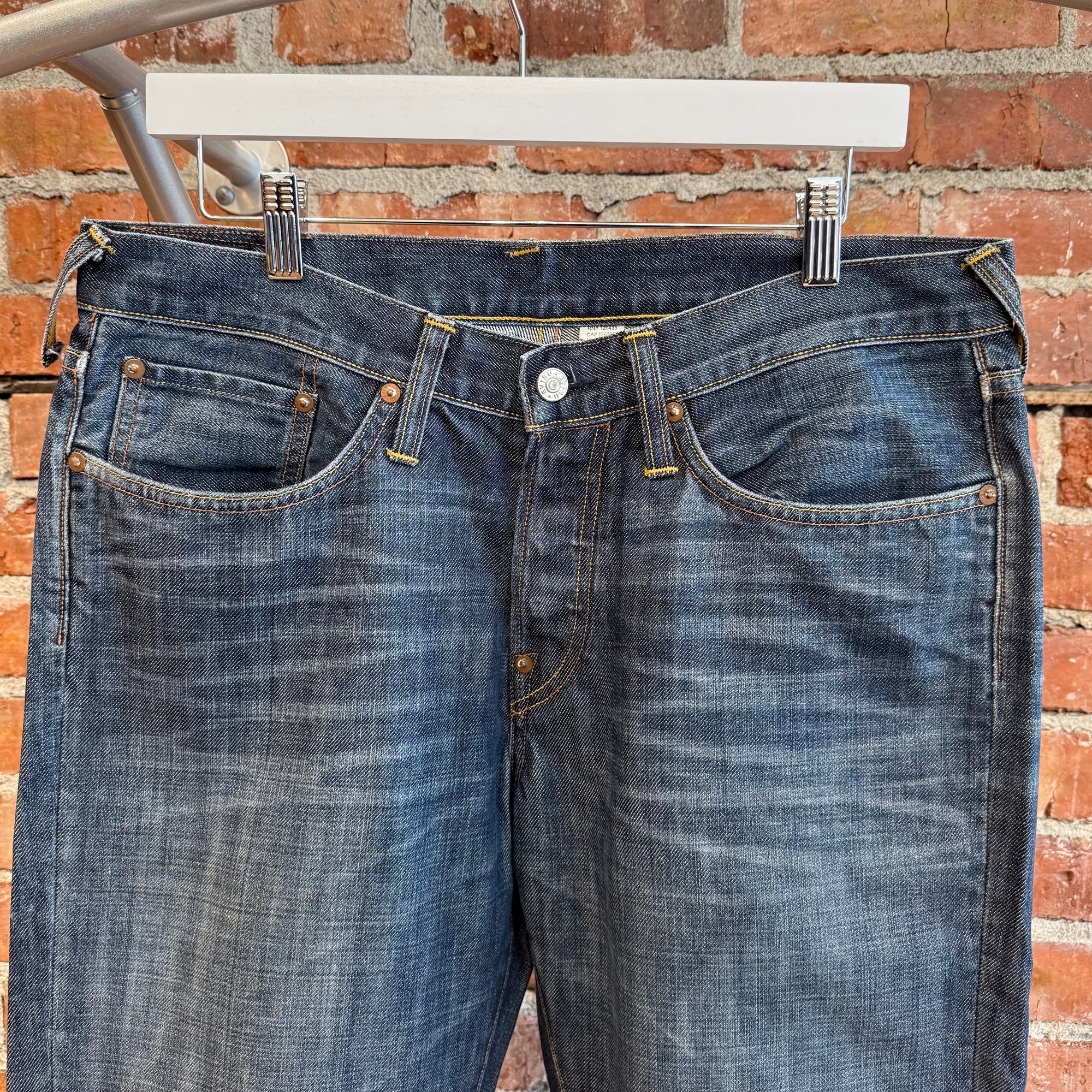 EVISU LOT 2008 THIN GULL DENIM 'INDIGO/WHITE'