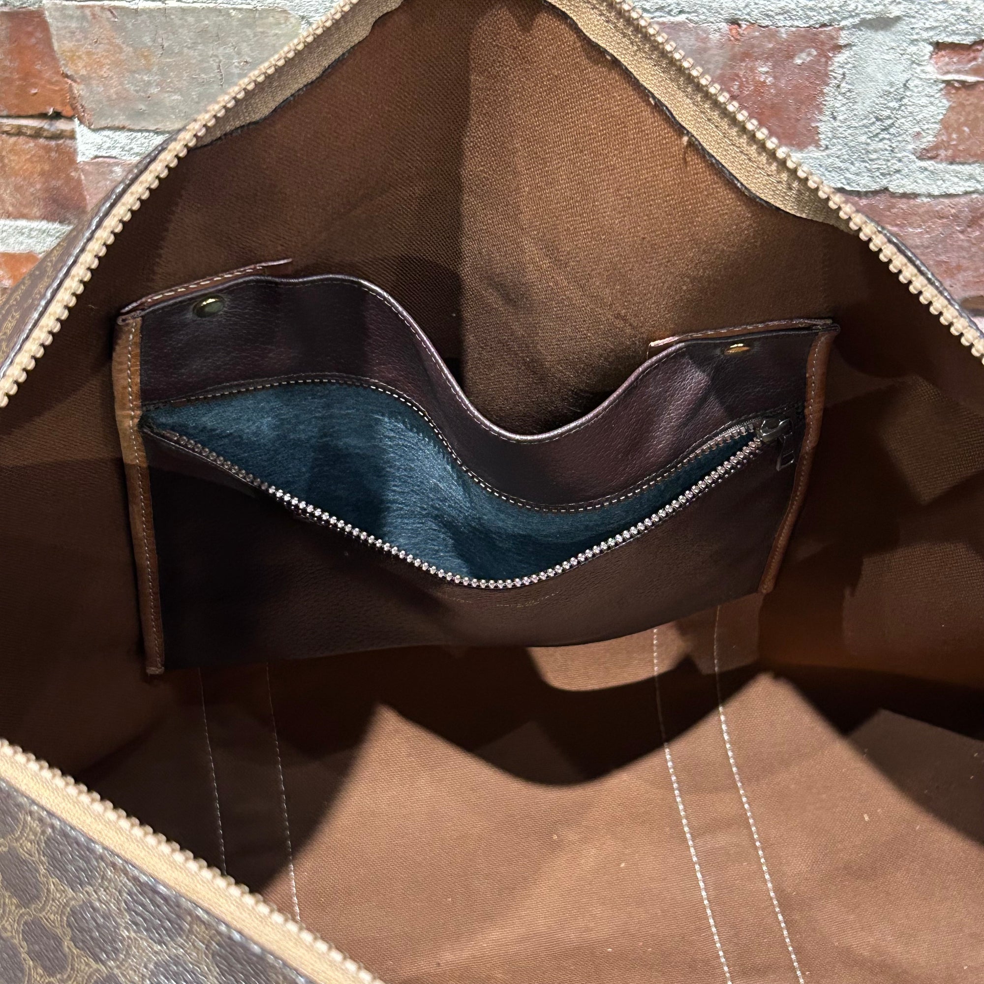 CELINE ZIP TOP DUFFLE TOTE BAG ‘BROWN’