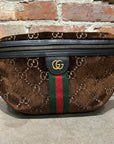 GUCCI GG PATTERN OPHIDIA ZIP WAIST BAG ‘BROWN’