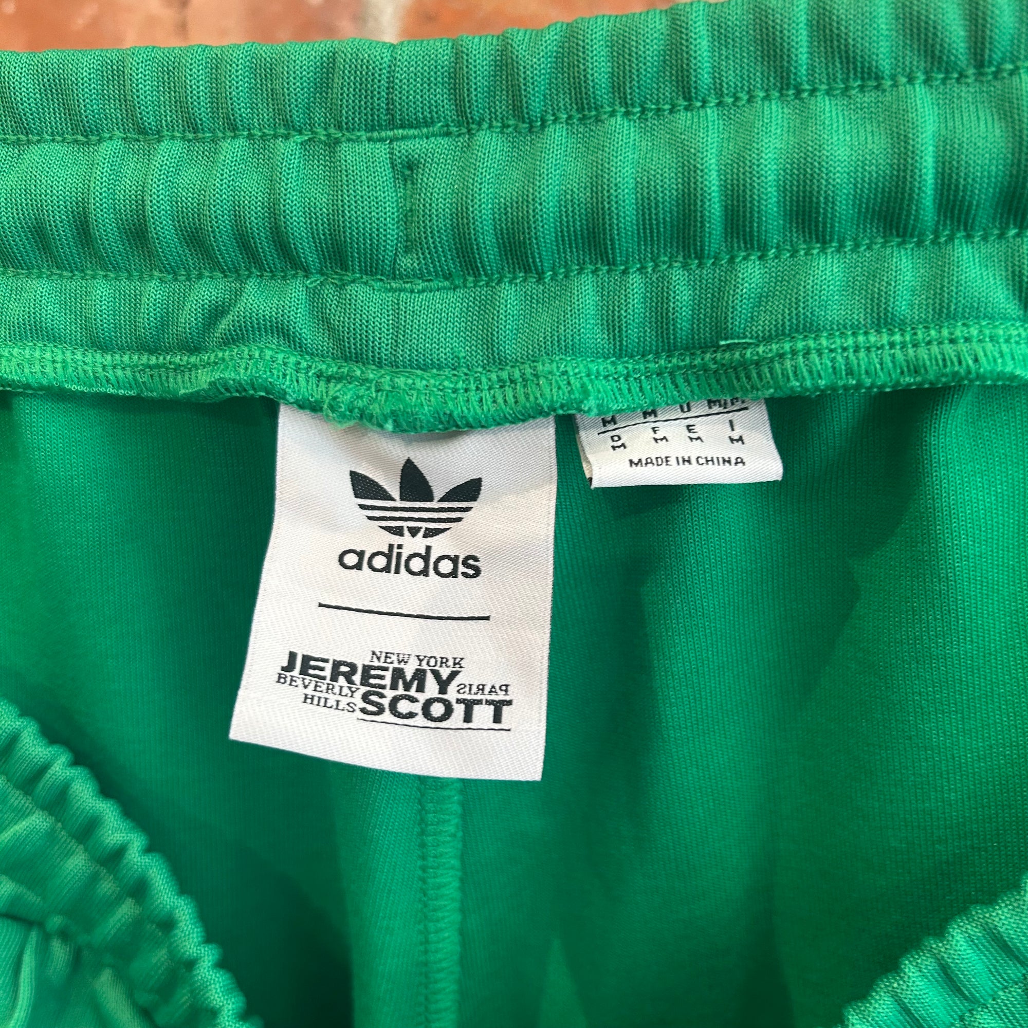 ADIDAS X JEREMY SCOTT MEGAZIP TRACK PANTS ‘GREEN’
