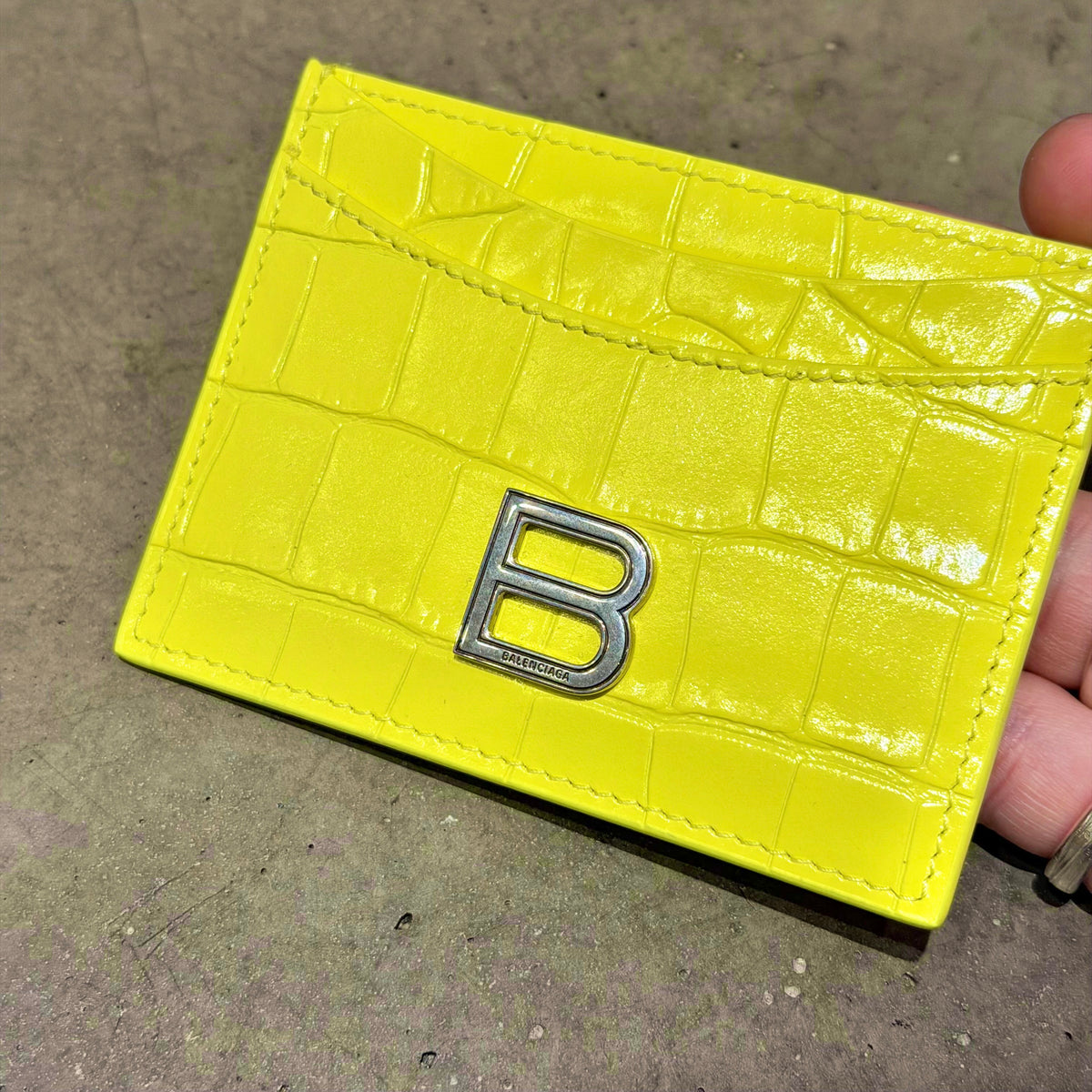 BALENCIAGA CROC BB CARD HOLDER ‘YELLOW’