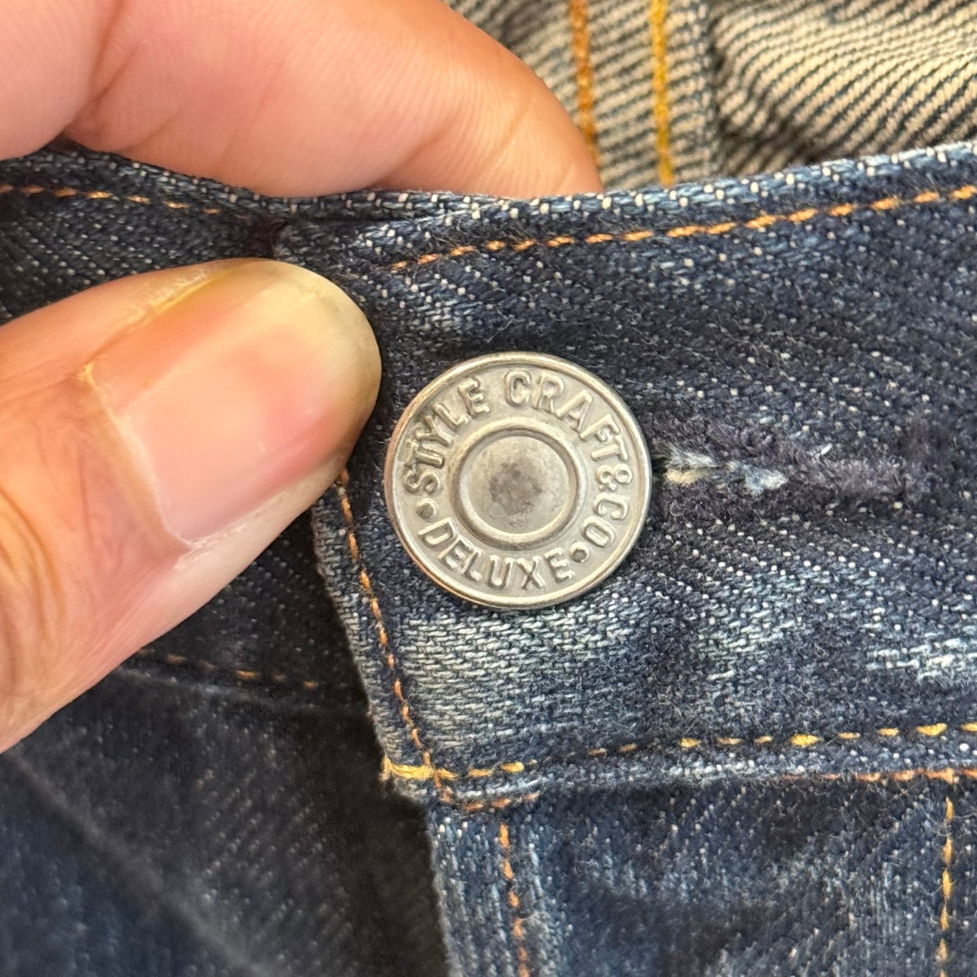 EVISU LOT 2010 13OZ SLIM STRAIGHT DENIM JEANS ‘FADED INDIGO/WHITE’