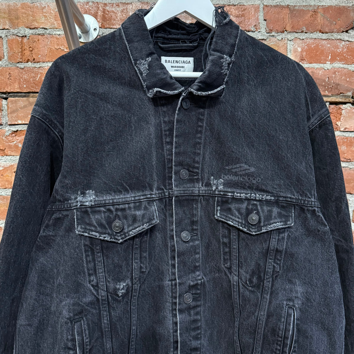 BALENCIAGA FW22 3B DISTRESSED DENIM JACKET ‘BLACK’