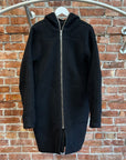 RICK OWENS FW22 STROBE WOOL SEALED TRENCH COAT ‘BLACK’