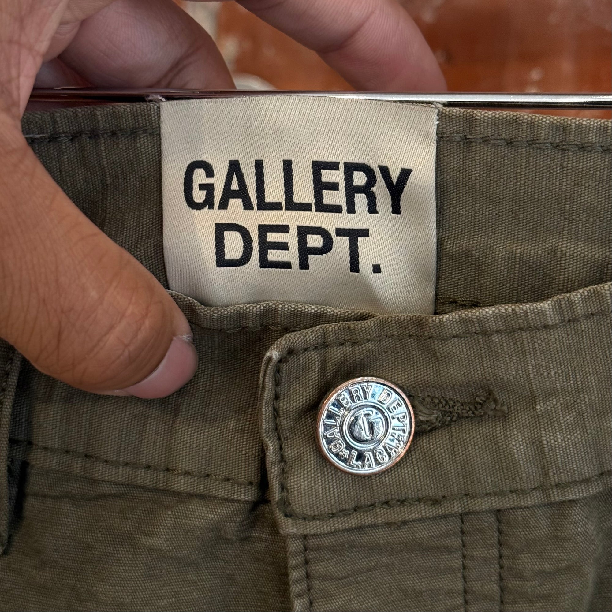 GALLERY DEPT RECYCLED RECONSTRUCTION FLARE PANTS ‘GREEN’