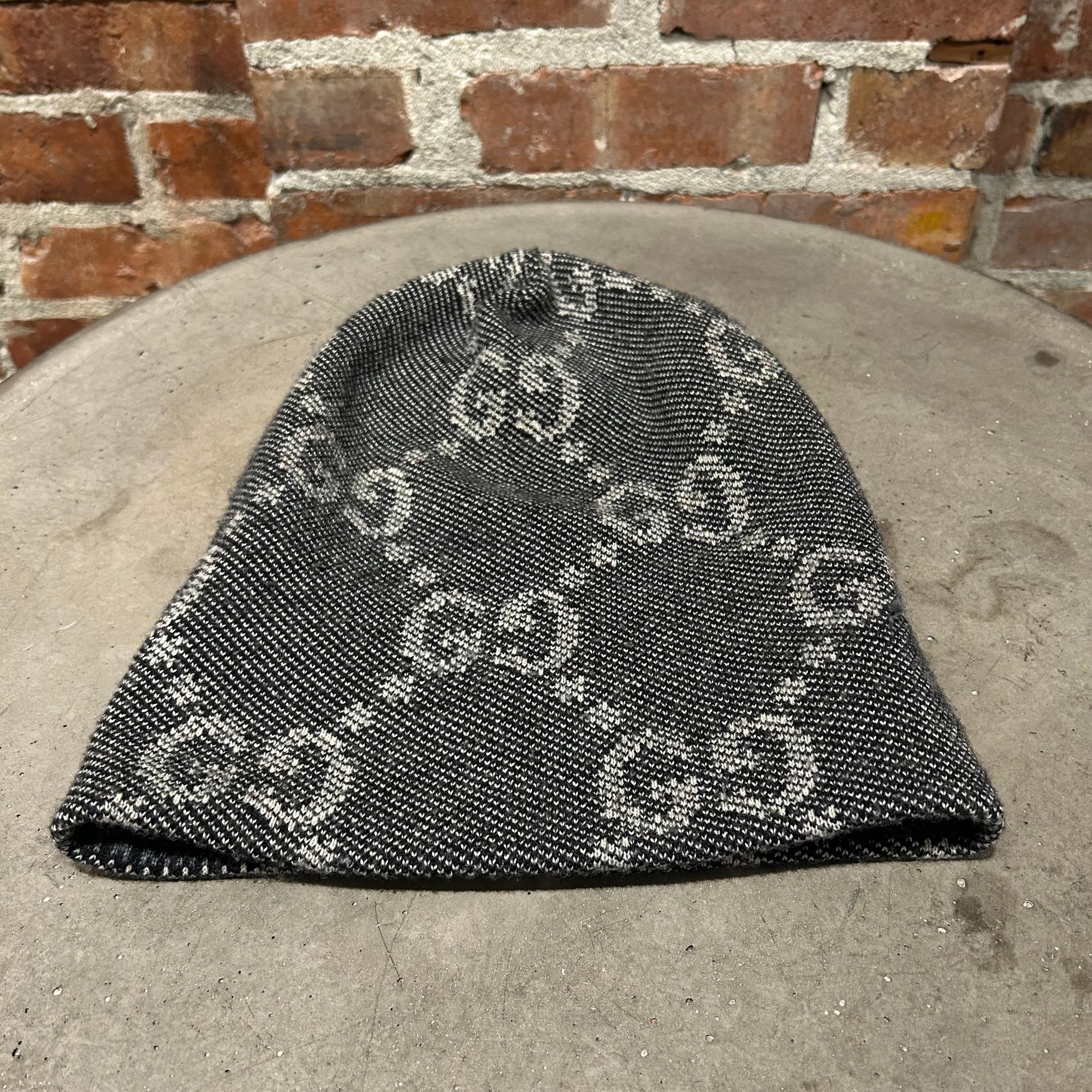 GUCCI GG JACQUARD WOOL REVERSIBLE BEANIE ‘NAVY’