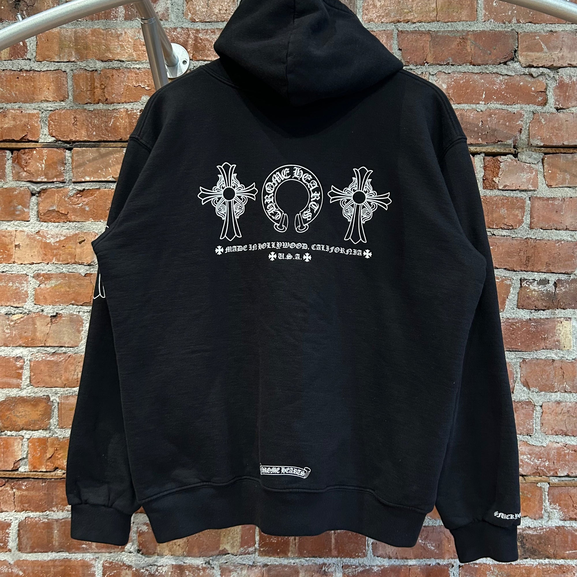CHROME HEARTS THERMAL HORSESHOE 3-ICON ZIP HOODIE ‘BLACK’