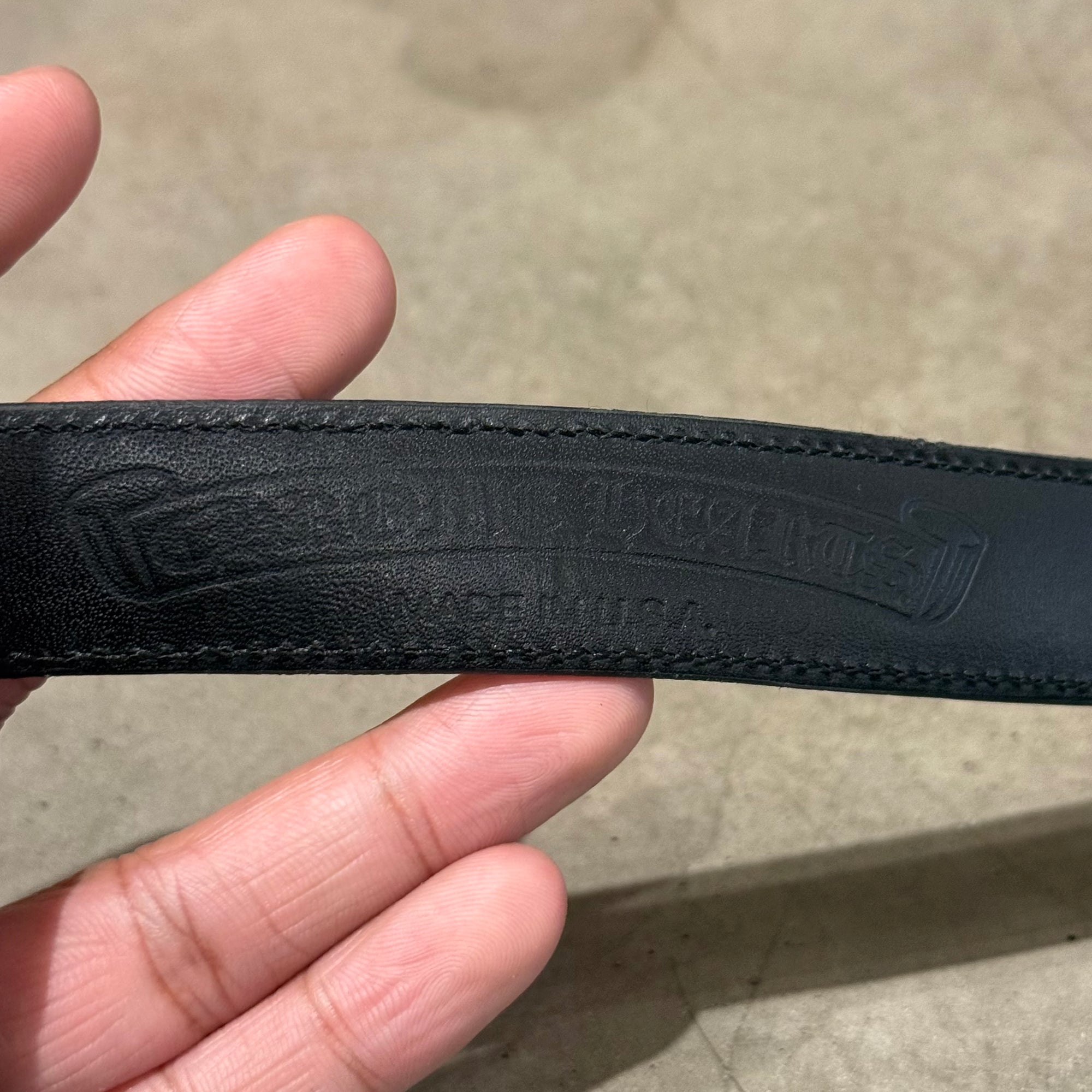 CHROME HEARTS OVAL 1" CROSS BUCKLE + 1" BELT STRAP ‘BLACK’