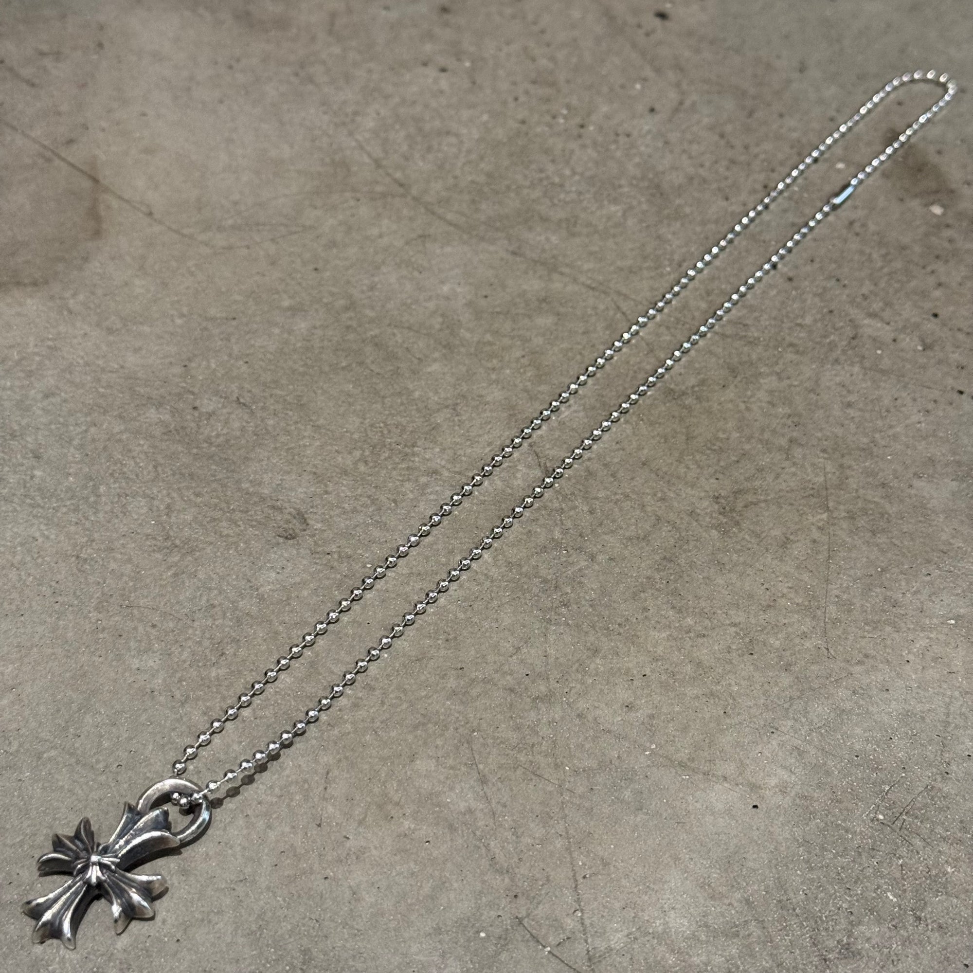 CHROME HEARTS DOUBLE CH PLUS CROSS NECKLACE ‘SILVER’