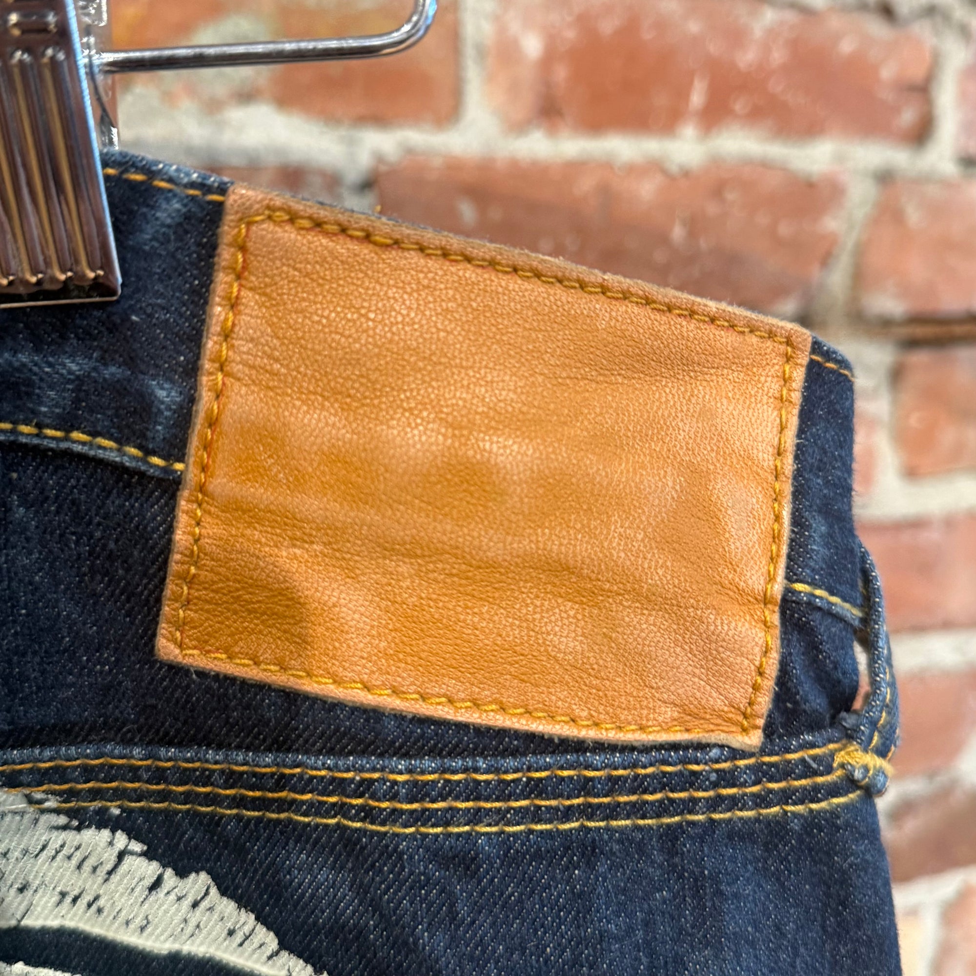 EVISU LOT 0000 PAINTBRUSH DIACOCK DENIM 'INDIGO/WHITE'