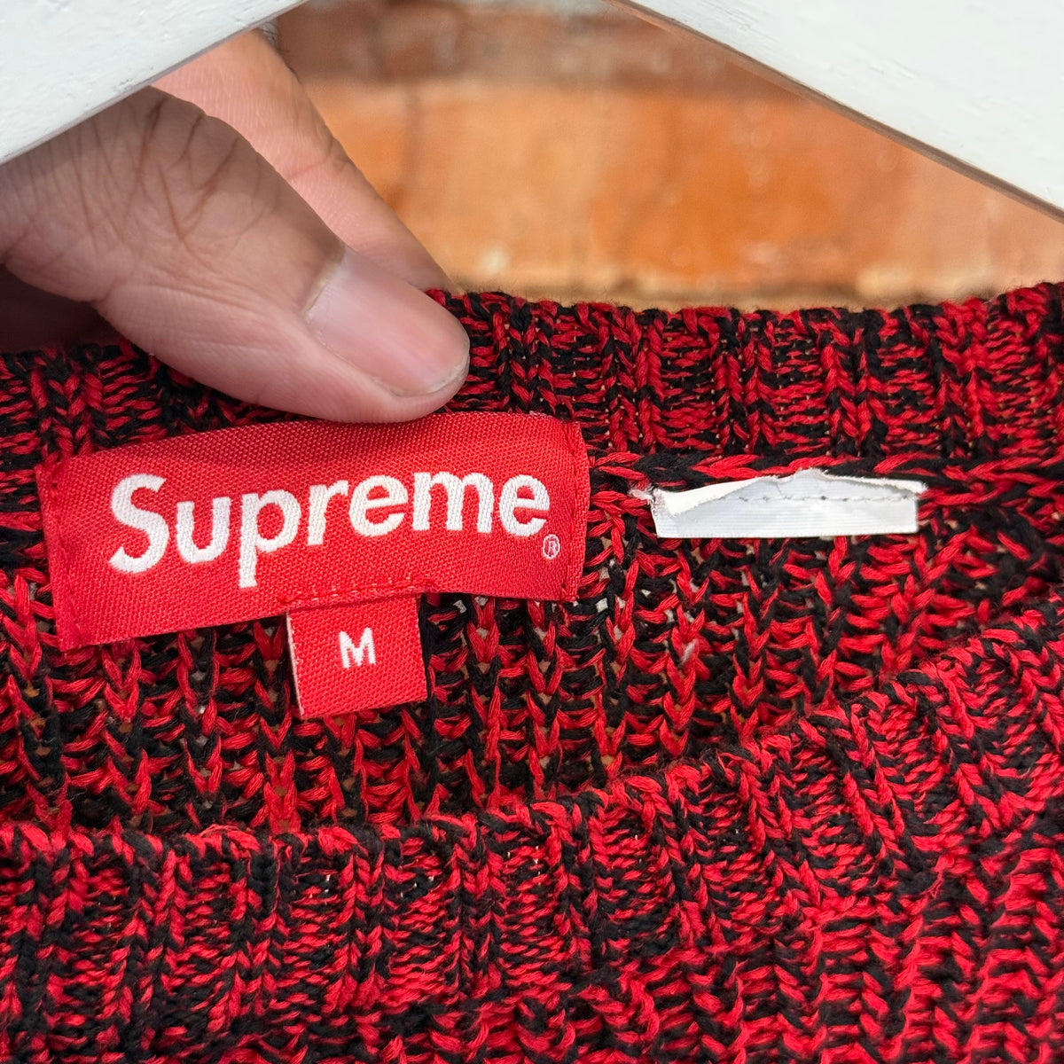 SUPREME FW21 MELANGE RIB KNIT MINI BOGO SWEATER ‘RED’