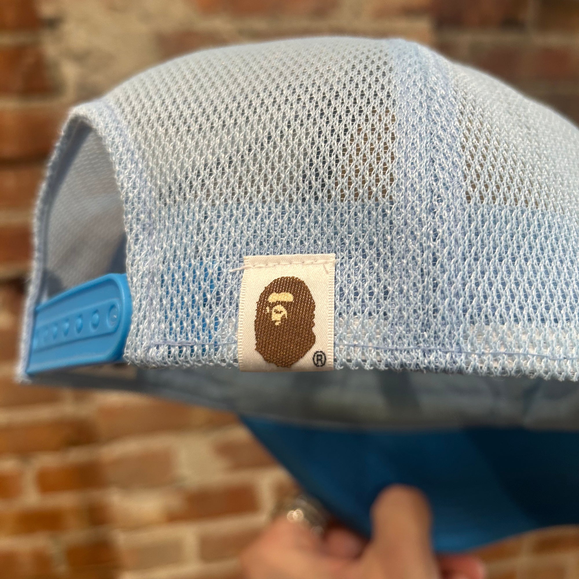 BAPE BAPESTA TRUCKER HAT ‘LIGHT BLUE/WHITE’