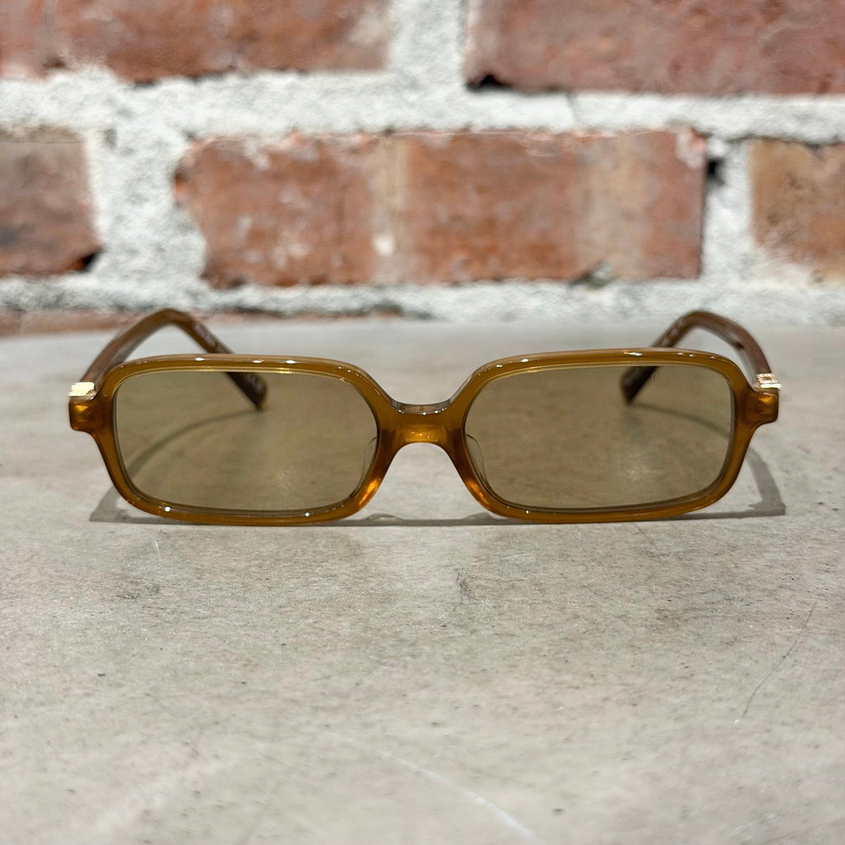 MIU MIU 11ZS RECTANGULAR SUNGLASSES ‘OPAL AMBER’