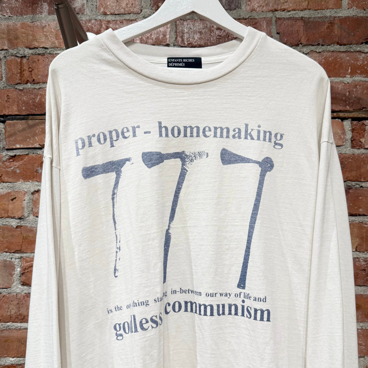 ENFANT RICHES DEPRIMES SS25 PROPER HOMEMAKING LONG SLEEVE ‘WHITE’