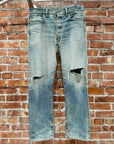 EVISU VINTAGE BIG E THRASHED DENIM ‘LIGHT BLUE’