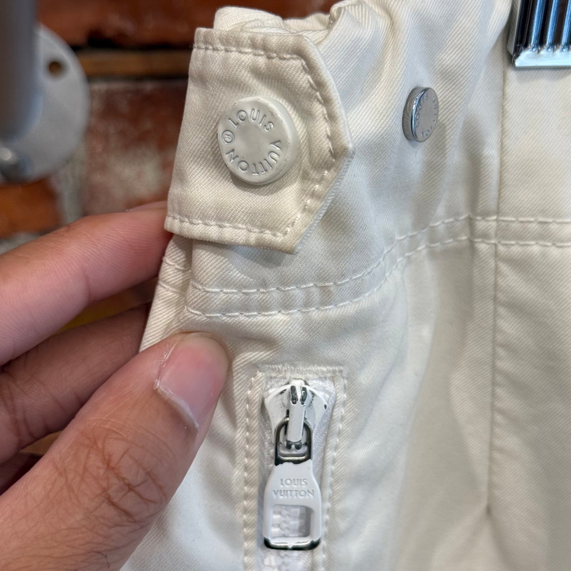 LOUIS VUITTON SS19 VIRGIL MULTI POCKET CARGO PANTS ‘WHITE’