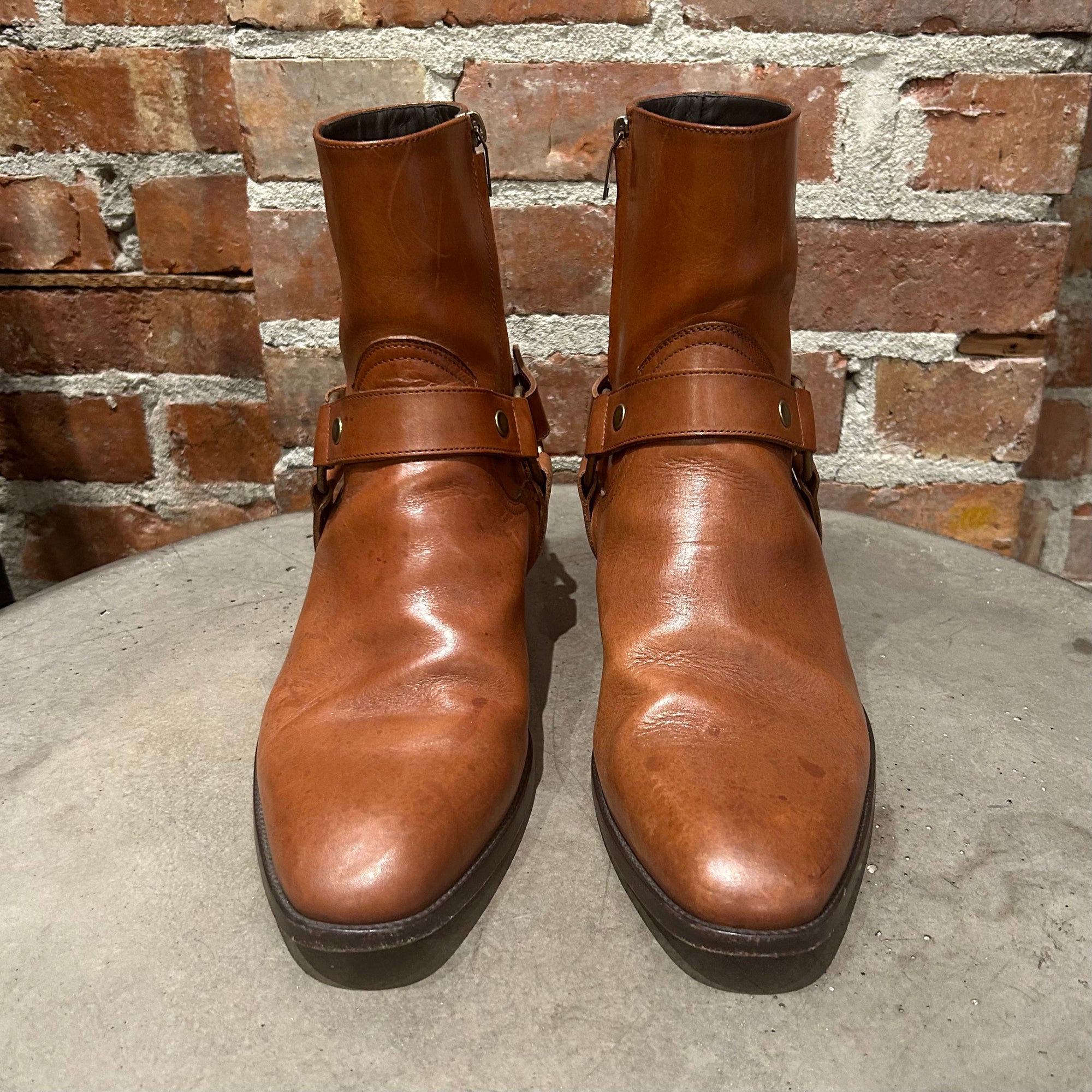 SAINT LAURENT SS14 WYATT HARNESS BOOTS ‘BROWN’