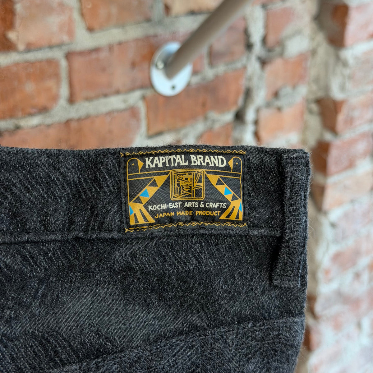 KAPITAL 12OZ 5P FLARED FEATHER PRINT DENIM ‘DARK BLUE’