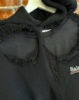 BALENCIAGA FW21 DESTROYED KNIT CAMPAIGN HOODIE ‘BLACK’