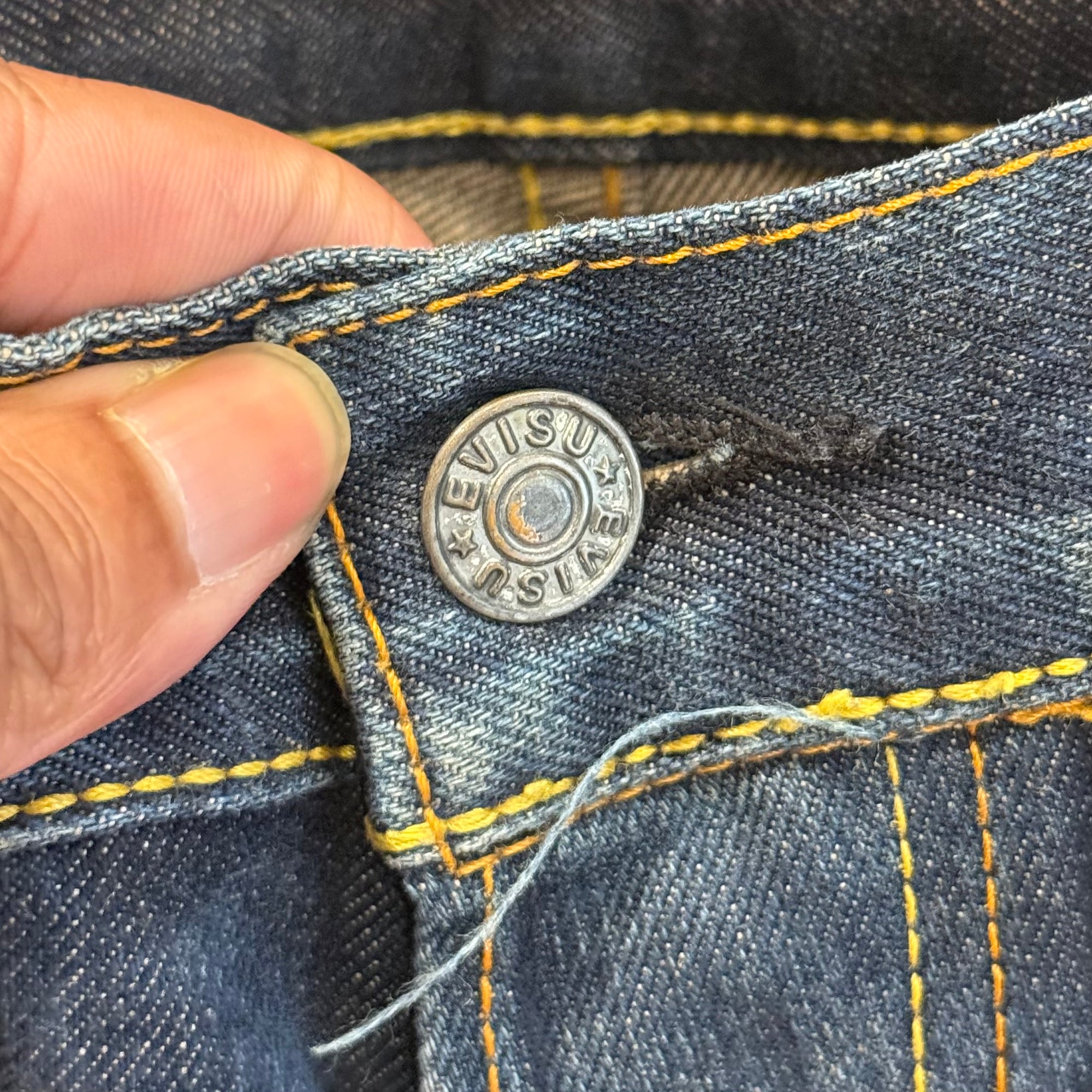 EVISU THICK GULL GULL SLIM STRAIGHT DENIM ‘INDIGO/WHITE’